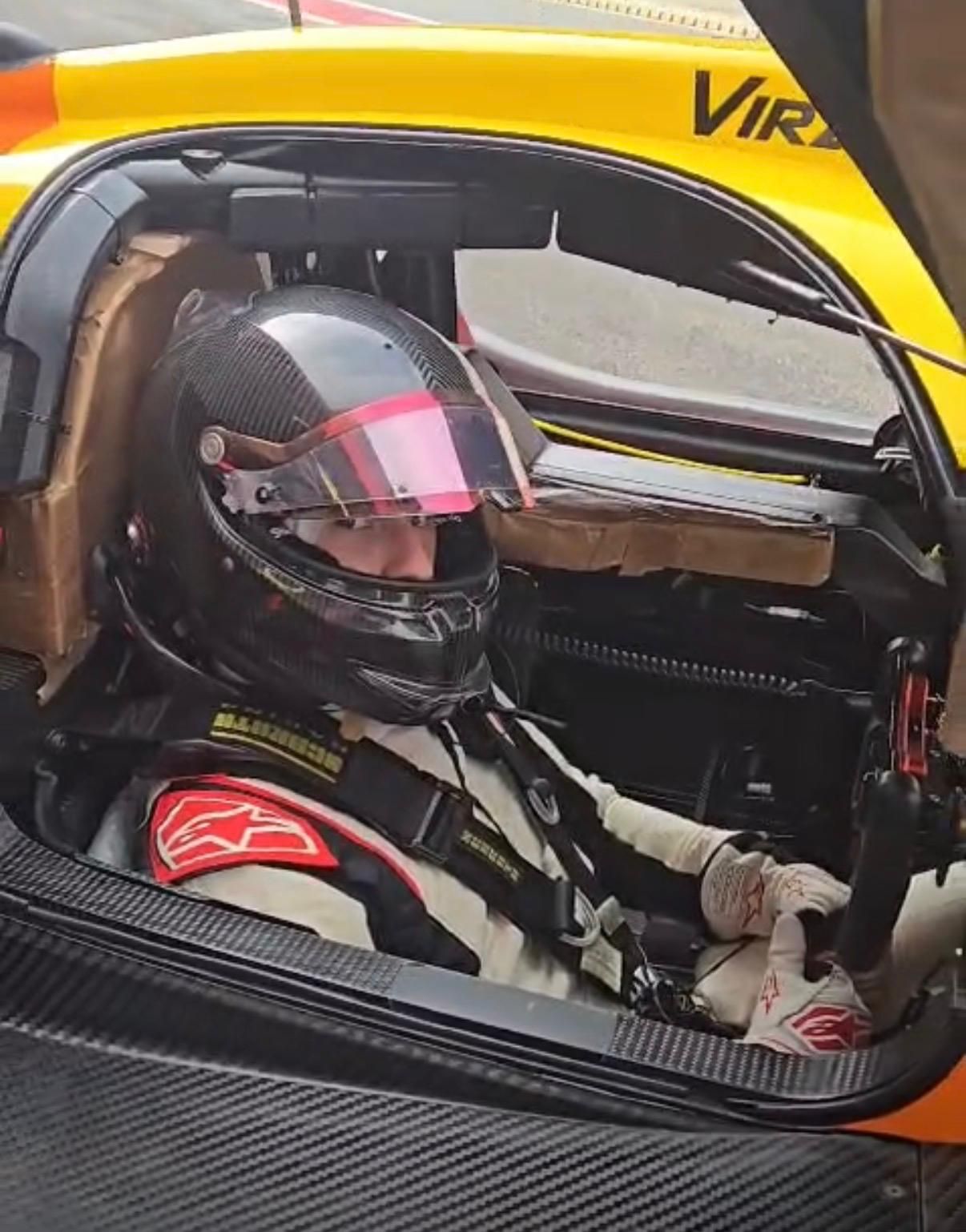 Jacob strapped into the cockpit of the #74 Team Virage Ligier